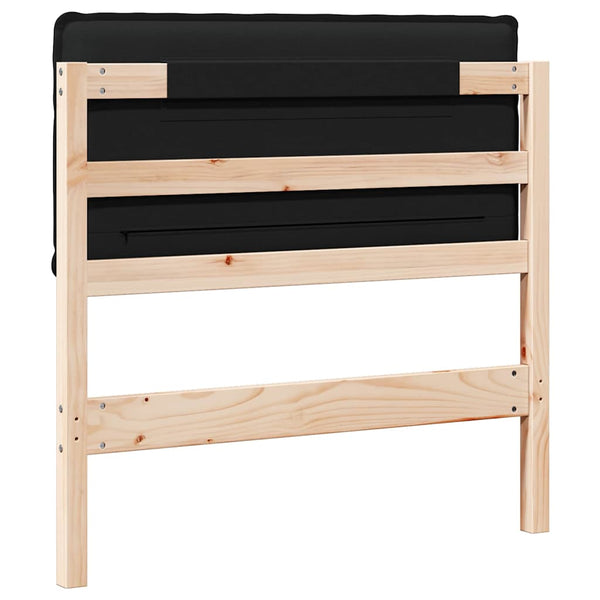 Gepolstertes Kopfteil 75 cm Natur & Schwarz