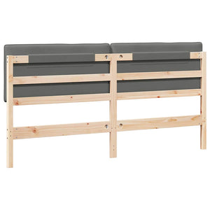 Gepolstertes Kopfteil Braun/Hellgrau 200 cm