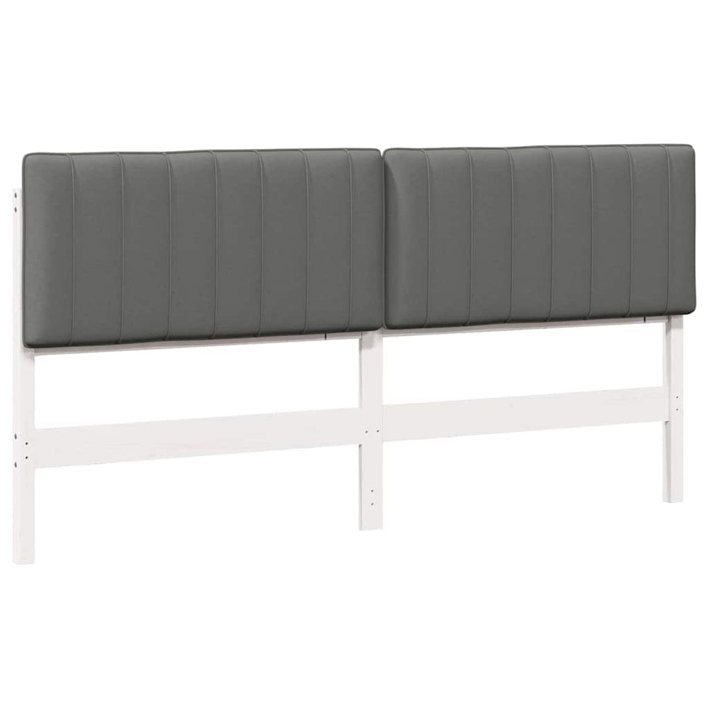 Gepolstertes Kopfteil Weiß/Hellgrau 200 cm