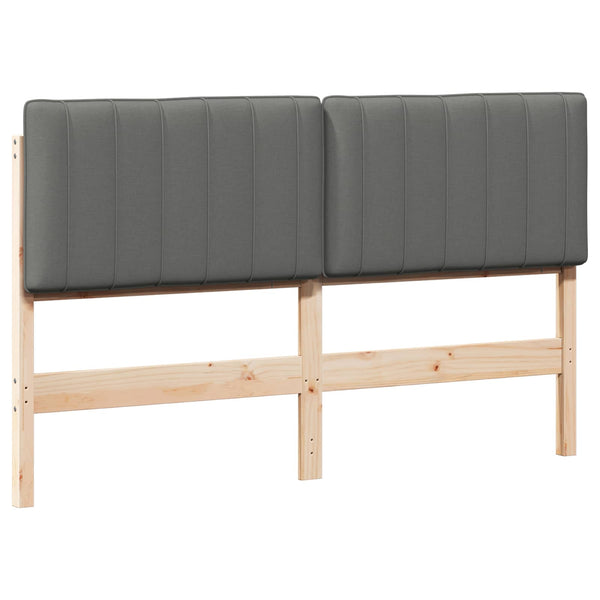 Gepolstertes Kopfteil Braun/Hellgrau 150 cm