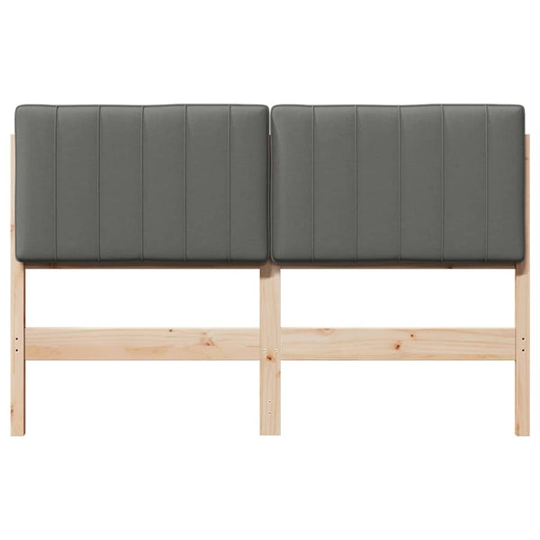 Gepolstertes Kopfteil Braun/Hellgrau 140 cm