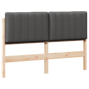 Gepolstertes Kopfteil Braun/Dunkelgrau 135cm