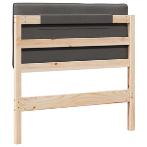 Gepolstertes Kopfteil Braun/Dunkelgrau 100cm