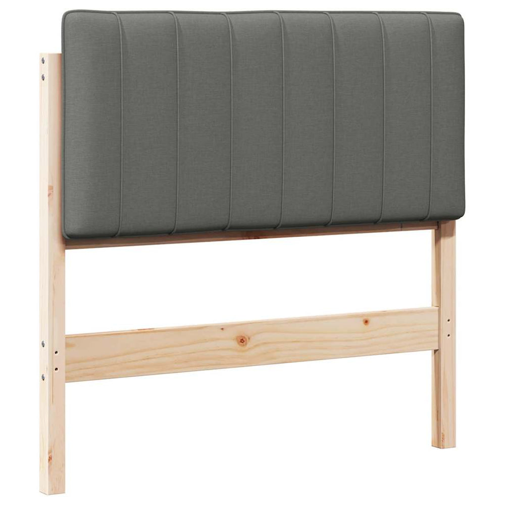 Gepolstertes Kopfteil Braun/Hellgrau 90 cm