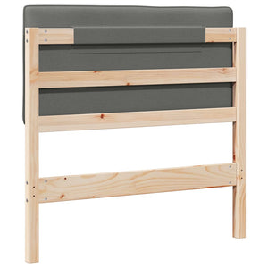 Gepolstertes Kopfteil Braun/Hellgrau 90 cm