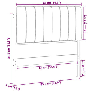 Gepolstertes Kopfteil Braun/Schwarz 90 cm