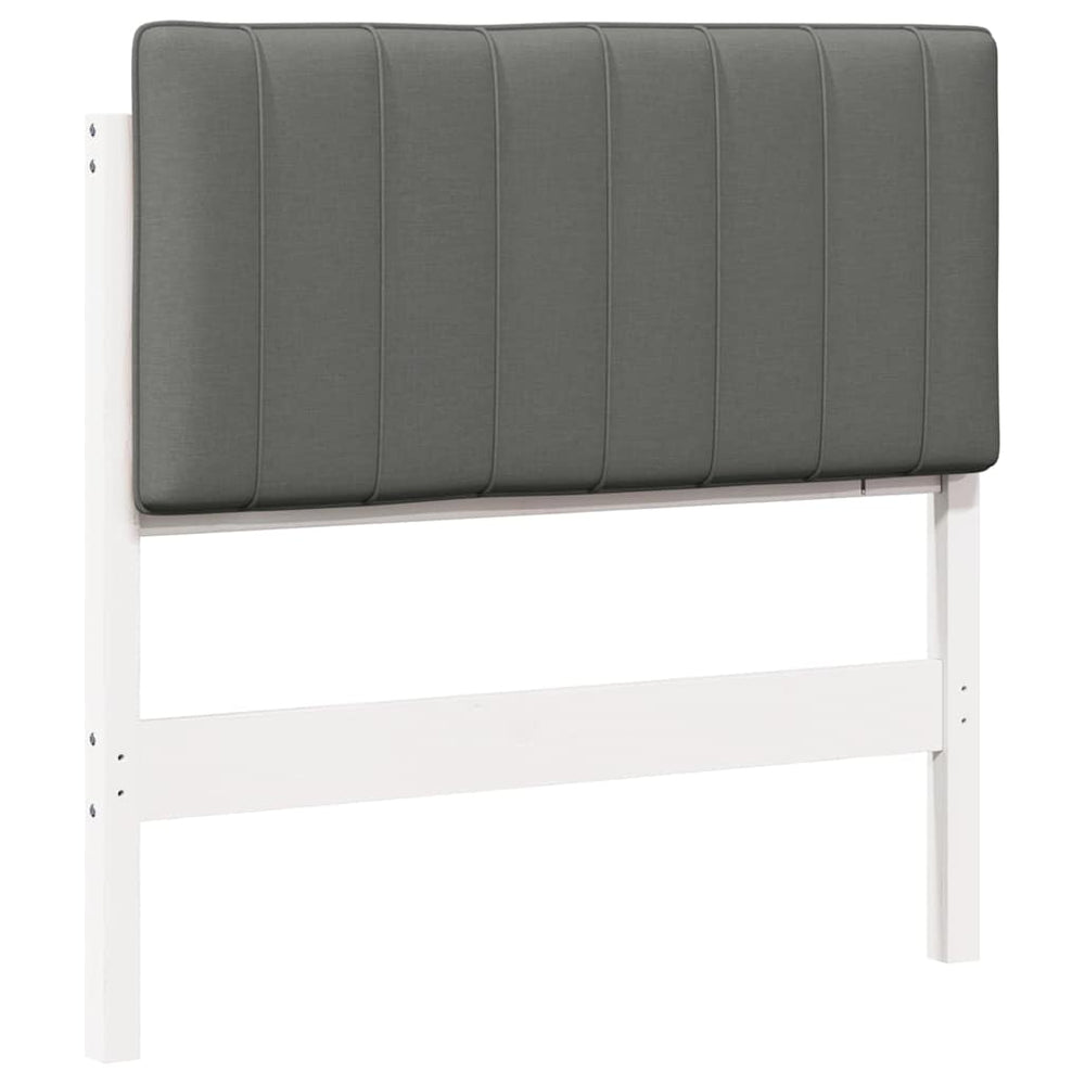 Gepolstertes Kopfteil Weiß/Hellgrau 90 cm