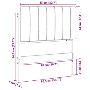 Gepolstertes Kopfteil Braun/Schwarz 80cm