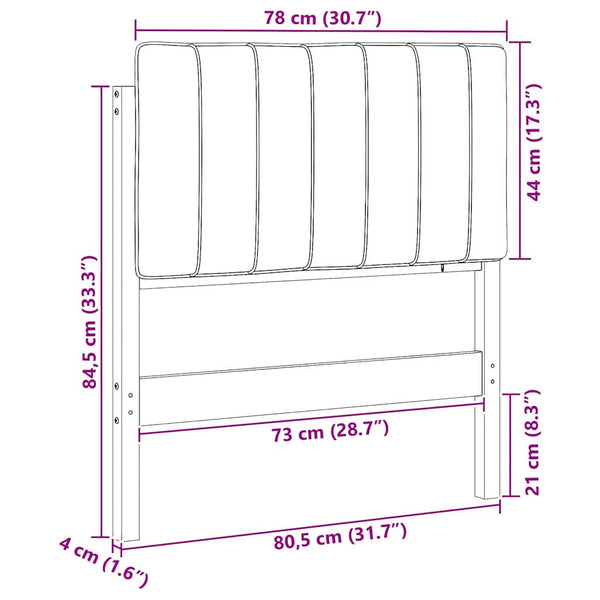 Gepolstertes Kopfteil Braun/Taupe 75 cm