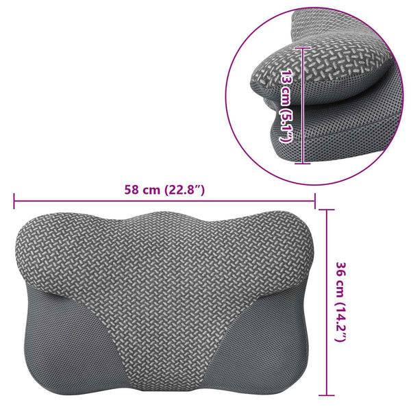 Nackenkissen Grau Viscoschaum 58x36 cm