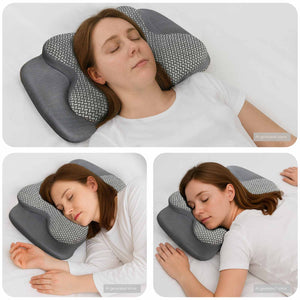 Graues Nackenkissen Viscoschaum 58x38x12cm