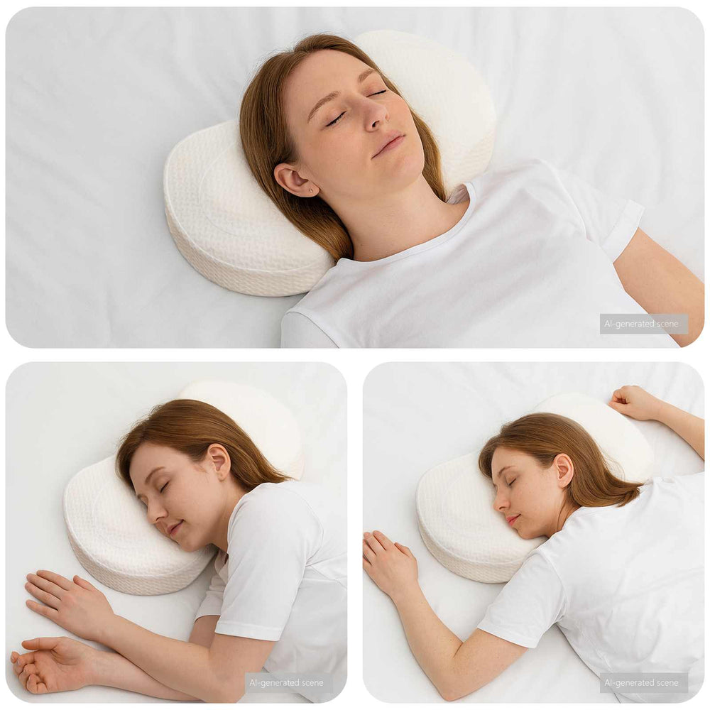 vidaXL Neck Pillow Solid White 53 x 35 x 11 cm Memory Foam