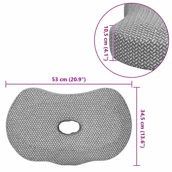 Nackenstützkissen Grau Viscoschaum 53x34,5 cm