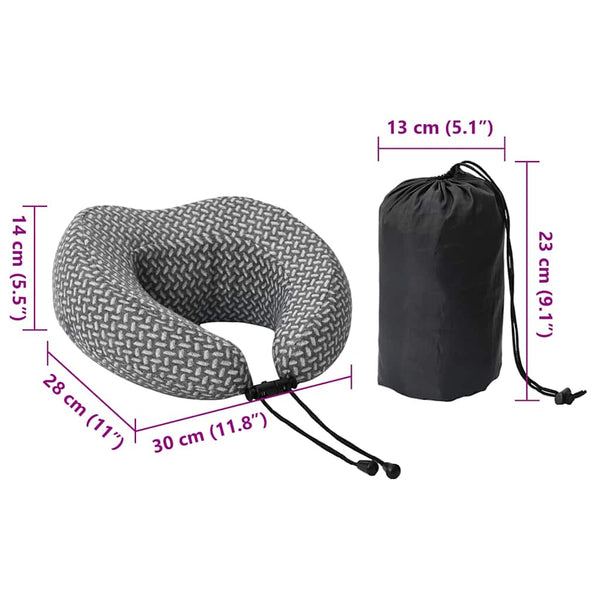 Reise Nackenkissen Grau Polyester 30x28x14cm