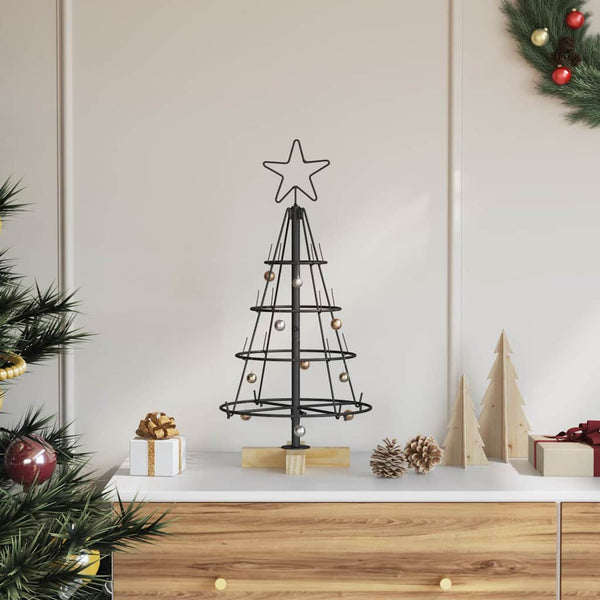 Schwarze Weihnachtsdeko mit Ständer 60cm