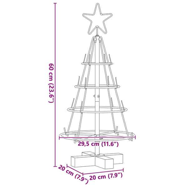 Schwarze Weihnachtsdeko mit Ständer 60cm