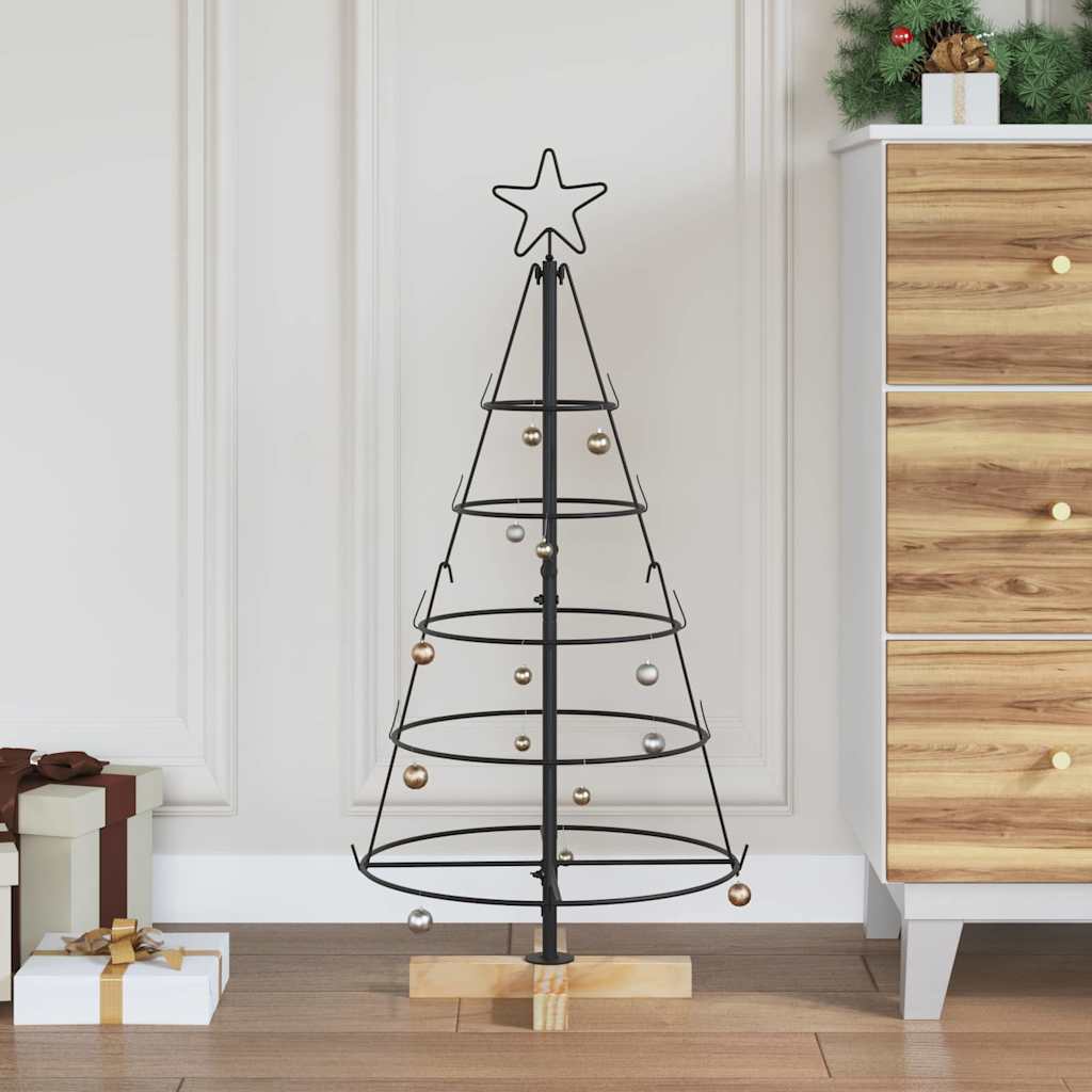 Schwarze Weihnachtsdeko mit Ständer 90cm