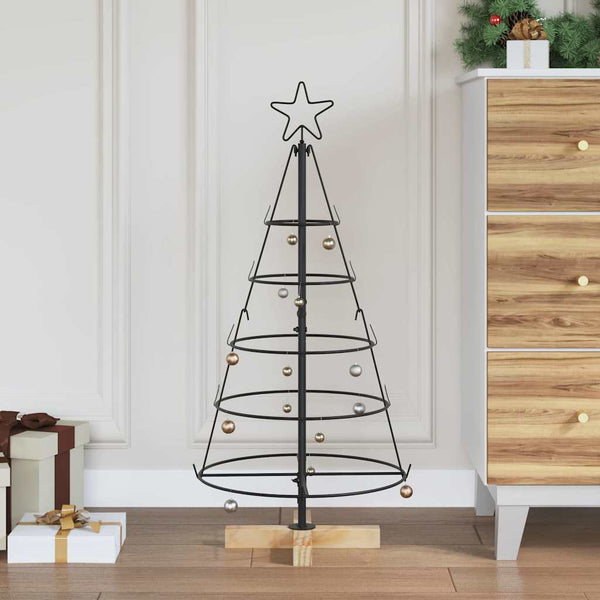 Schwarze Weihnachtsdeko mit Ständer 90cm