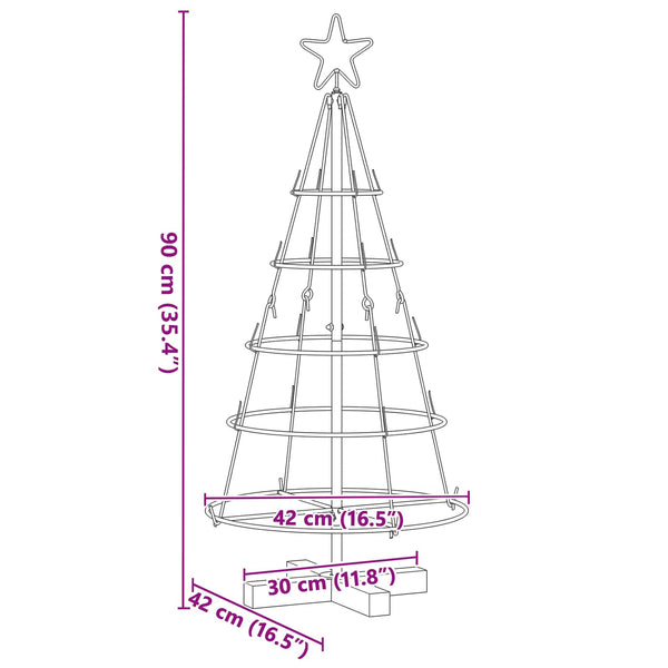Schwarze Weihnachtsdeko mit Ständer 90cm