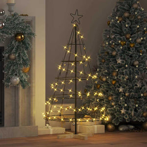 Schwarze Weihnachtsdeko mit Ständer 126 cm