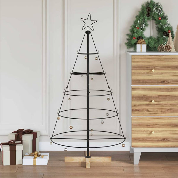 Schwarze Weihnachtsdeko mit Ständer 126 cm