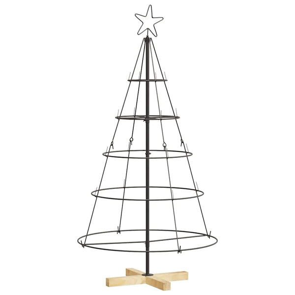 Schwarze Weihnachtsdeko mit Ständer 126 cm