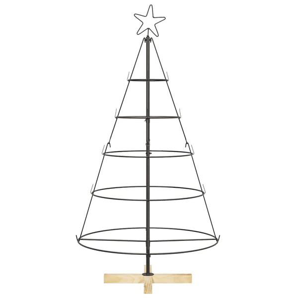 Schwarze Weihnachtsdeko mit Ständer 126 cm