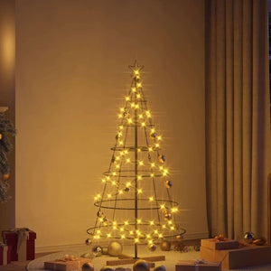 Schwarze Weihnachtsdeko mit Ständer 154cm