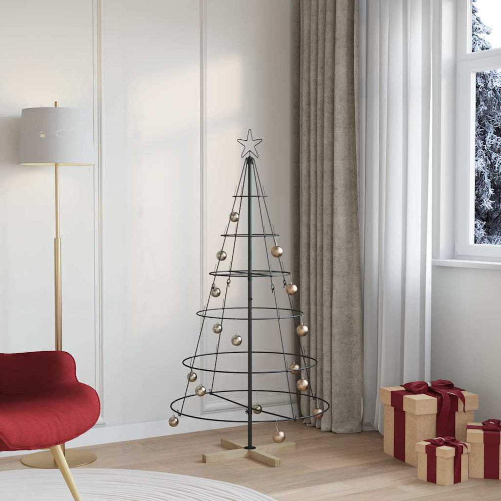 Schwarze Weihnachtsdeko mit Ständer 154cm