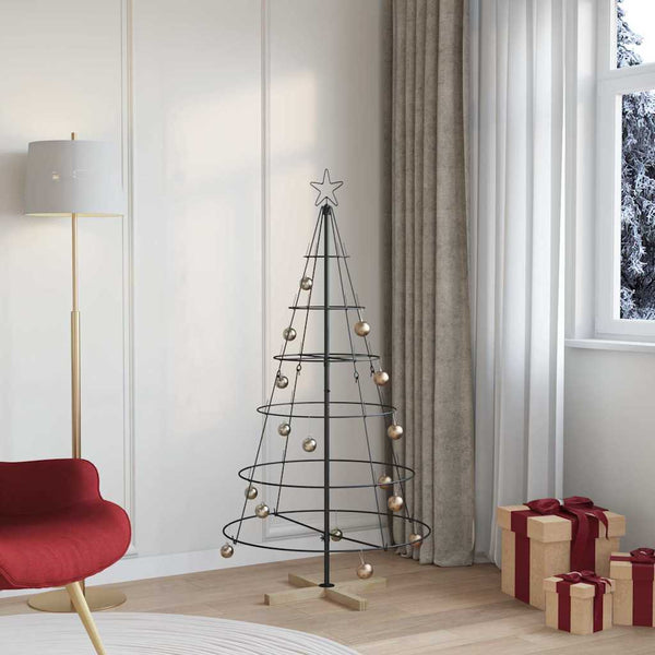 Schwarze Weihnachtsdeko mit Ständer 154cm