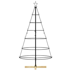 Schwarze Weihnachtsdeko mit Ständer 154cm