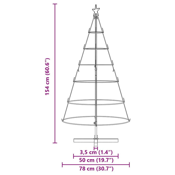 Schwarze Weihnachtsdeko mit Ständer 154cm
