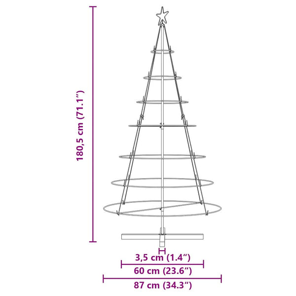 Schwarze Weihnachtsdeko mit Ständer 180cm