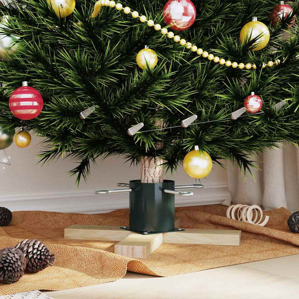 Grüner Weihnachtsbaumständer aus Kiefernholz 50x50 cm