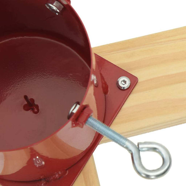 Roter Weihnachtsbaumständer aus Kiefernholz