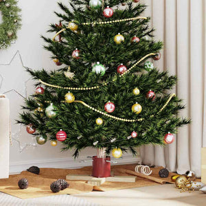 Roter Weihnachtsbaumständer aus Kiefernholz