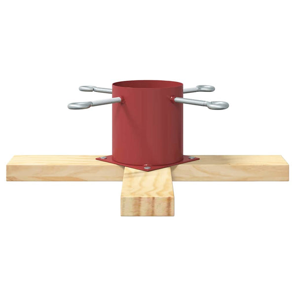 Roter Weihnachtsbaumständer aus Kiefernholz