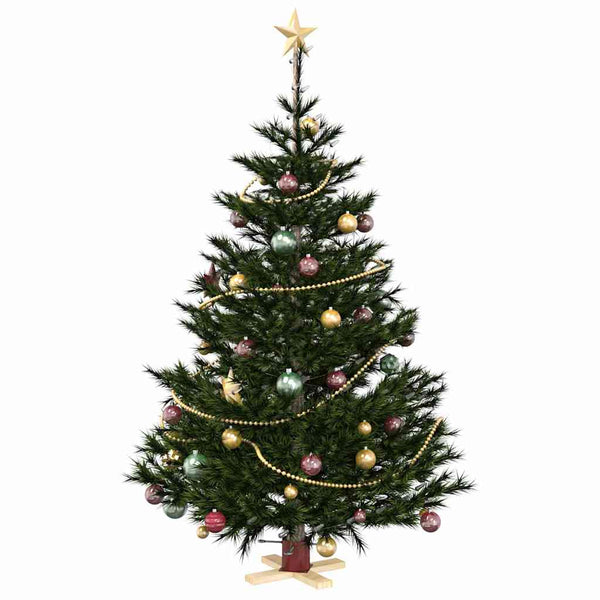 Roter Weihnachtsbaumständer aus Kiefernholz