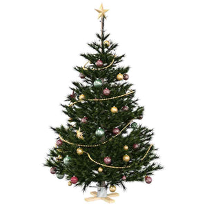 Weihnachtsbaumständer Weiß Kiefer Massivholz 50x50x16cm