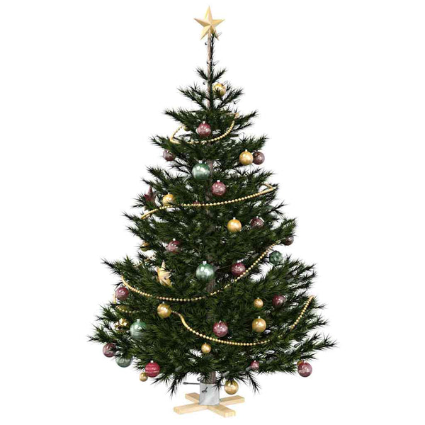 Weihnachtsbaumständer Weiß Kiefer Massivholz 50x50x16cm
