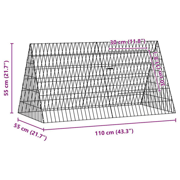 Hühnerkäfig Silber Verzinkt 110cm