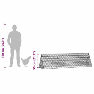 Hühnerkäfig Silber Verzinkt 215 cm