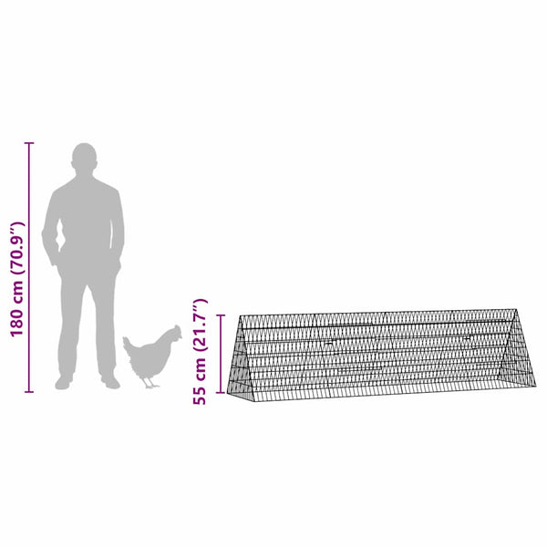 Hühnerkäfig Silber Verzinkt 215 cm