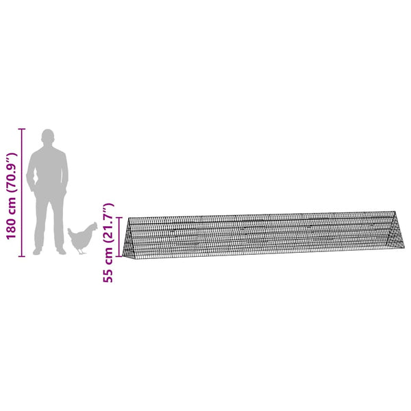 Hühnerkäfig Silber Verzinkt 430cm