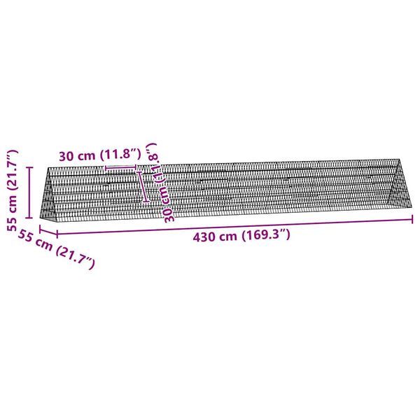 Hühnerkäfig Silber Verzinkt 430cm