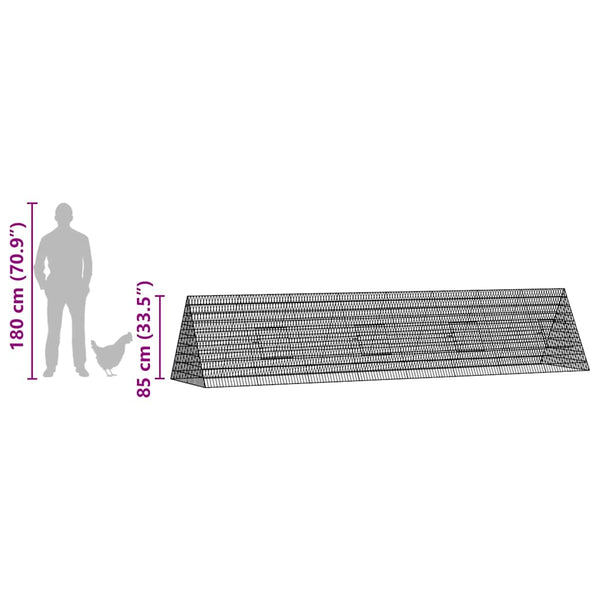 Hühnerkäfig Silber Verzinkt 430cm
