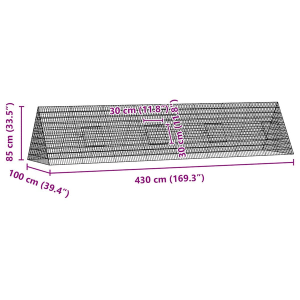 Hühnerkäfig Silber Verzinkt 430cm