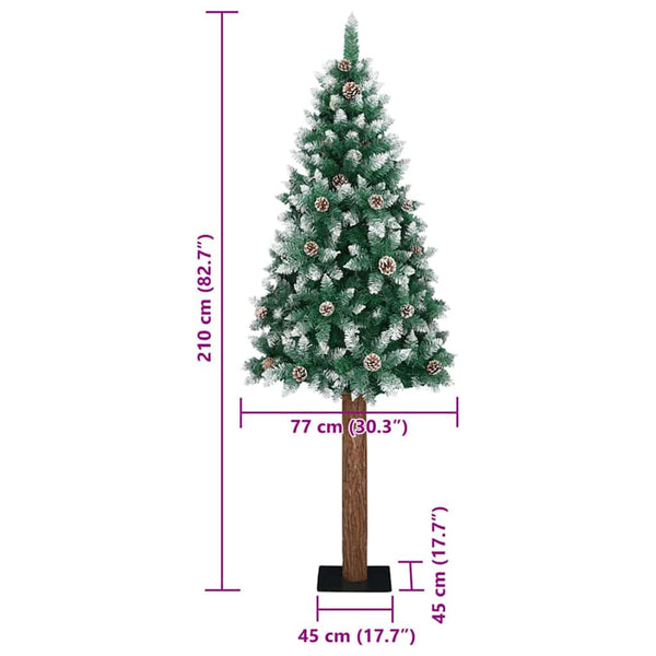 Schlanker LED Weihnachtsbaum Grün 210cm