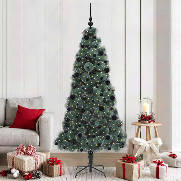 Künstlicher Weihnachtsbaum mit Beleuchtung & Kugeln - 210cm