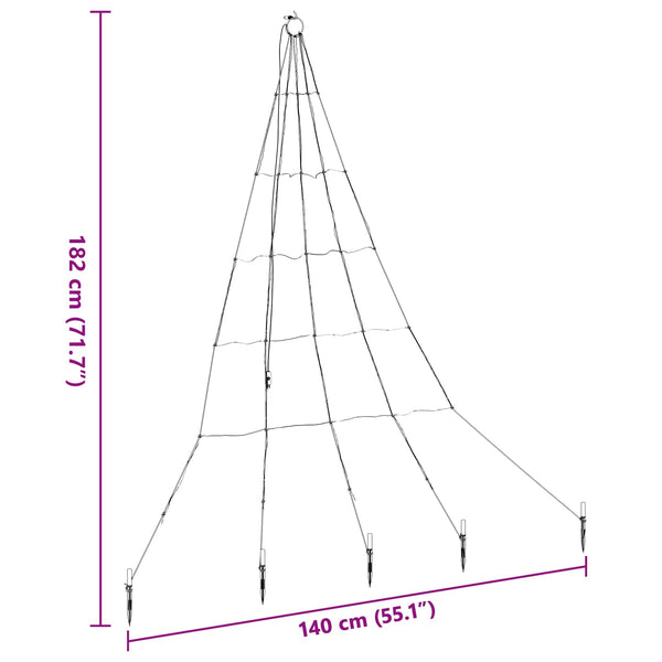 LED Weihnachtsbaum Warmweiß 182cm Metall